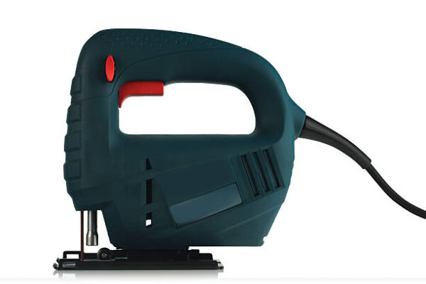 New professional jig saw on a white background